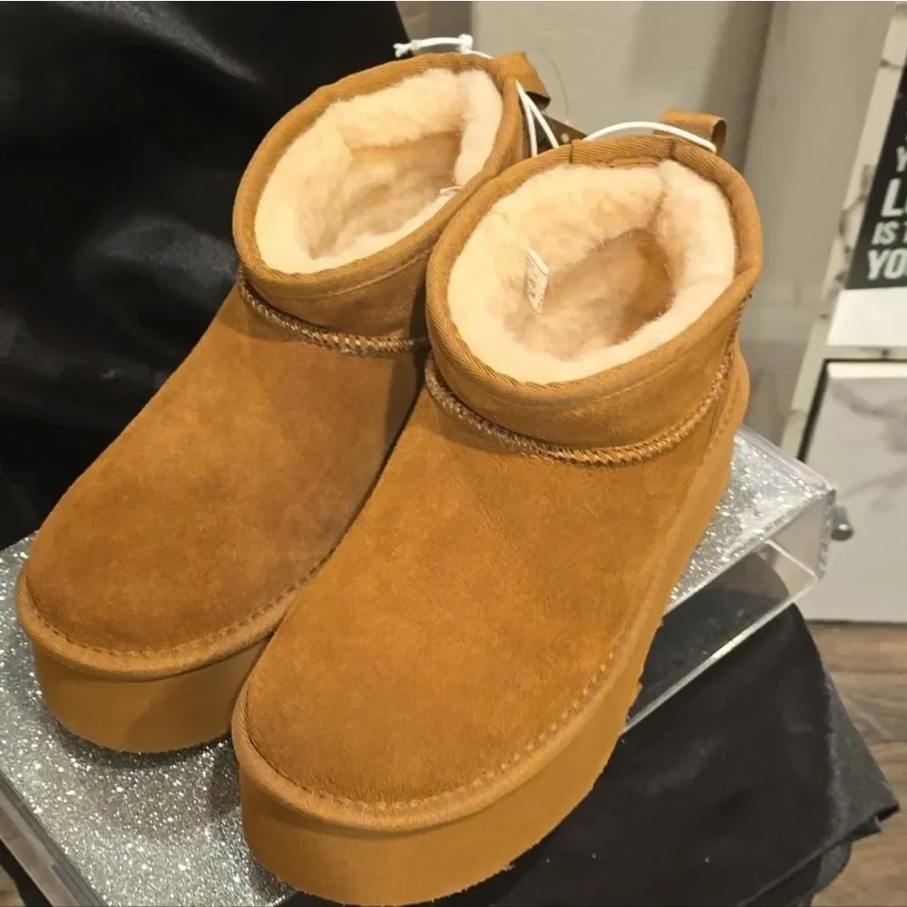 BearPaw Retro Super Shorty Vegan Platform Boot-‎ Hickory